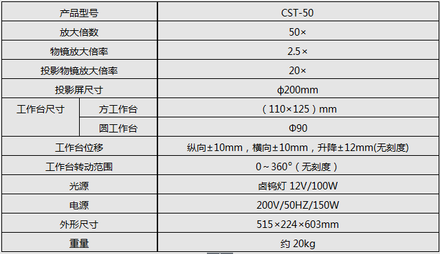 CTS-50冲击试样投影仪